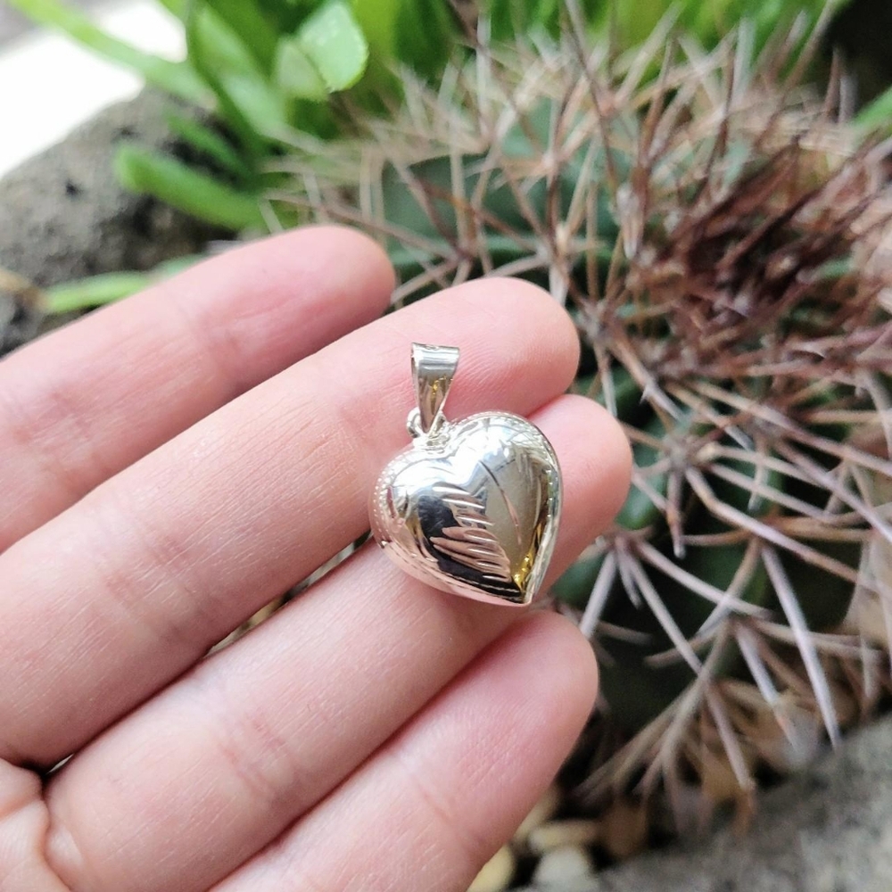 Handmade New 925 Sterling Silver Heart Pendant - Picture 2 of 8
